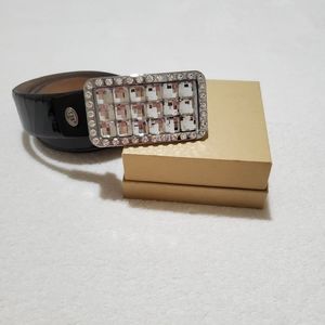 YSK Black Patent Leather Belt